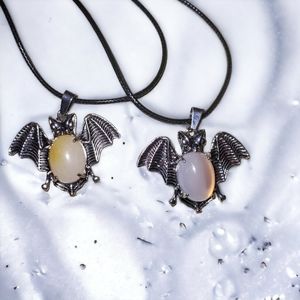 Natural Agate Bat Pendants